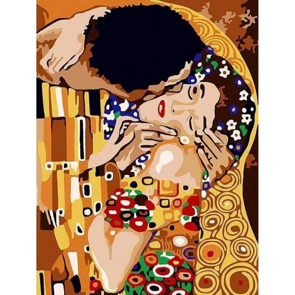 Peinture au numéro : Tendre baiser - toile tendue sur châssis - FiguredArt-PN804-Y