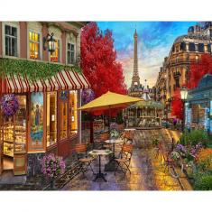 Paint by numbers Terrace in Paris - without frame