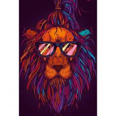 Paint by numbers Lion with Sunglasses - without frame