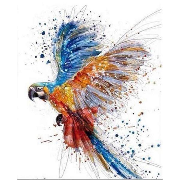 Pintura por números:Loro en vuelo - sin marco de madera - FiguredArt-PN1861