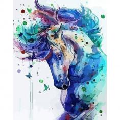 Paint by numbers Horse in Blue - without frame