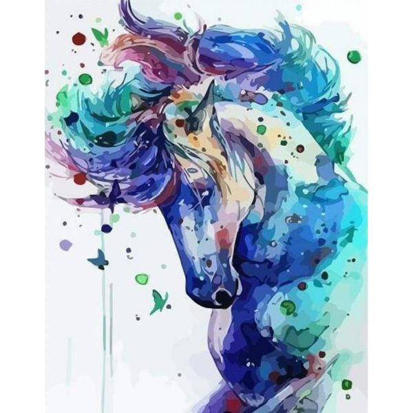 Peinture au numéro : Cheval coloré  - sans châssis en bois - FiguredArt-PN1116