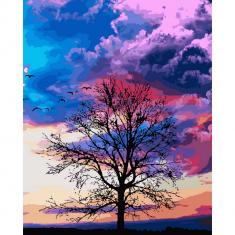 Paint by numbers Tree and Beautiful colors - without frame