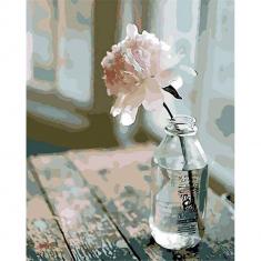 Peinture au numéro : Fleur Blanche - sans châssis en bois