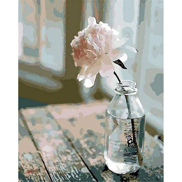 Peinture au numéro : Fleur Blanche - sans châssis en bois - FiguredArt-PN555