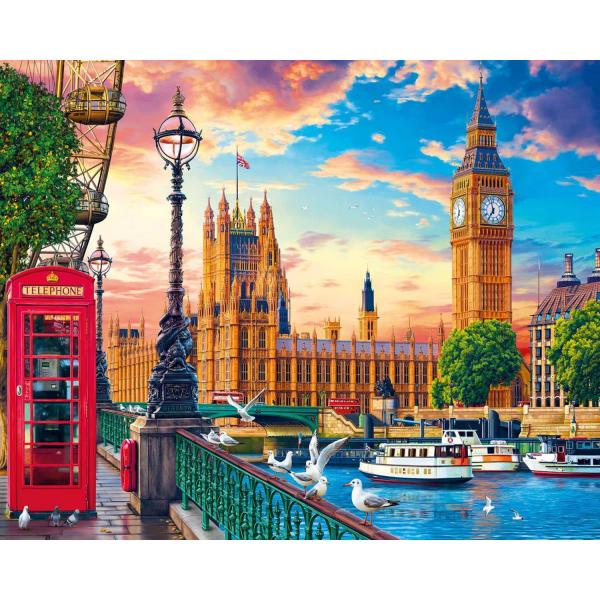 Peinture au numéro : Londres au printemps - sans châssis en bois - FiguredArt-FA10035