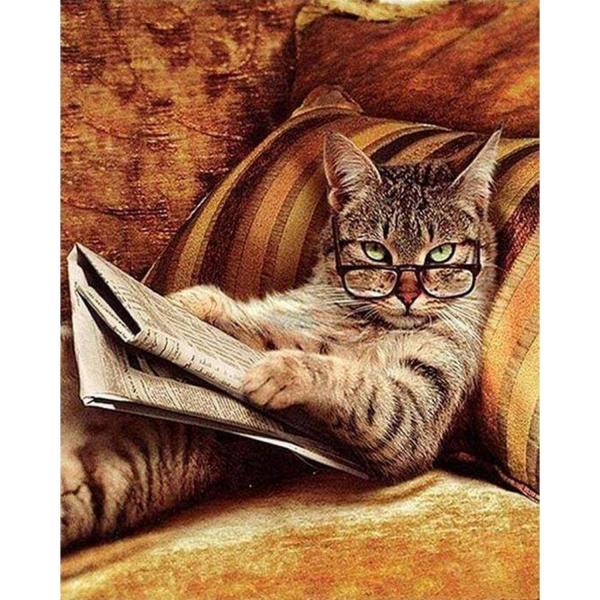 Peinture au numéro : Chat Connaisseur - sans châssis en bois - FiguredArt-PN042