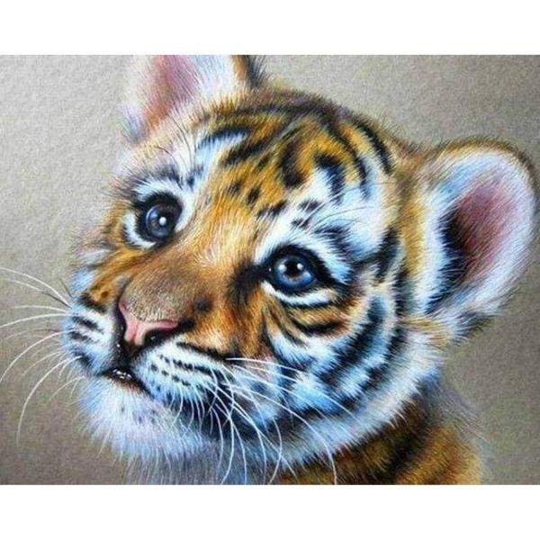 Broderie diamant : Bébé Tigre - sans chassis en bois - FiguredArt-DP-837