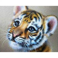 Diamond Painting Leinwand Tiger Baby - ohne Keilrahmen