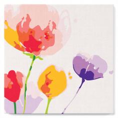 Mini Paint by numbers Colorful Flowers - already stretched on a wooden frame