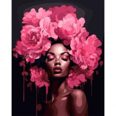 Paint by numbers Peonies Hair Lady - without frame