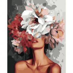 Paint by numbers Beauty Behind Flowers - without frame
