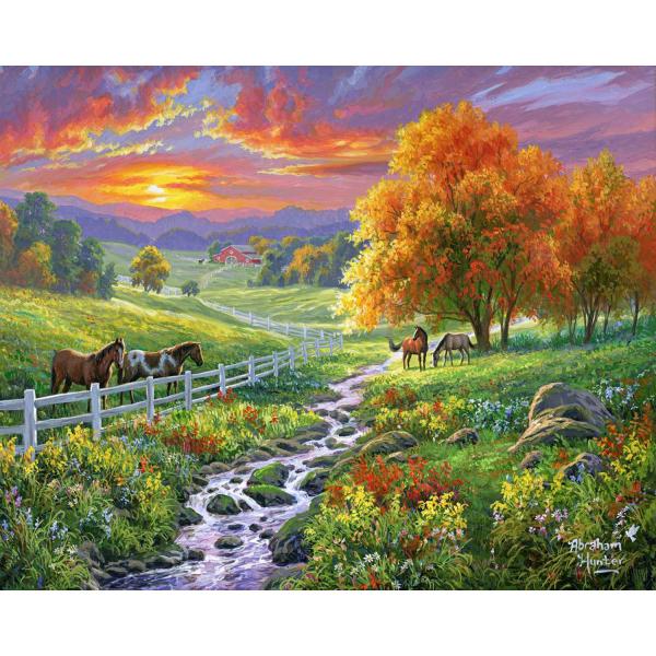 Peinture au numéro : Prairie ensoleillée - sans châssis en bois - FiguredArt-FA10017