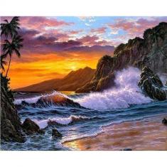 Paint by numbers Cliff and Waves - without frame