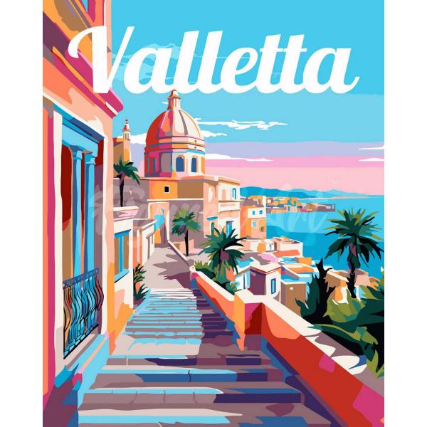 Paint by numbers Travel Poster Valletta Malta - without frame - FiguredArt-FA10267