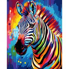 Paint by numbers Colourful Abstract Zebra - without frame