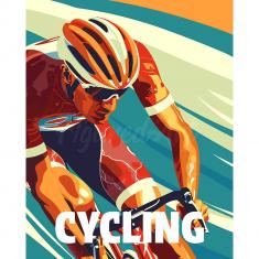 Paint by numbers Sport Poster Cycling - without frame