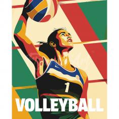 Paint by numbers Sport Poster Volleyball - without frame