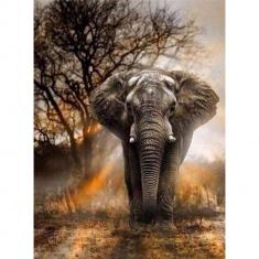 Diamond Painting Elephant in the Savanna - already stretched on a wooden frame