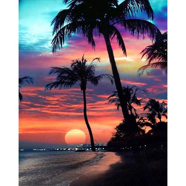 Diamond Painting Sunset on a Beautiful Island - without frame - FiguredArt-DP-13010
