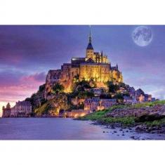 Broderie diamant : Le Mont Saint Michel  - toile tendue sur chassis