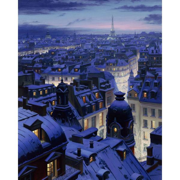 Peinture au numéro : Toits de Paris - sans châssis en bois - FiguredArt-FA10065