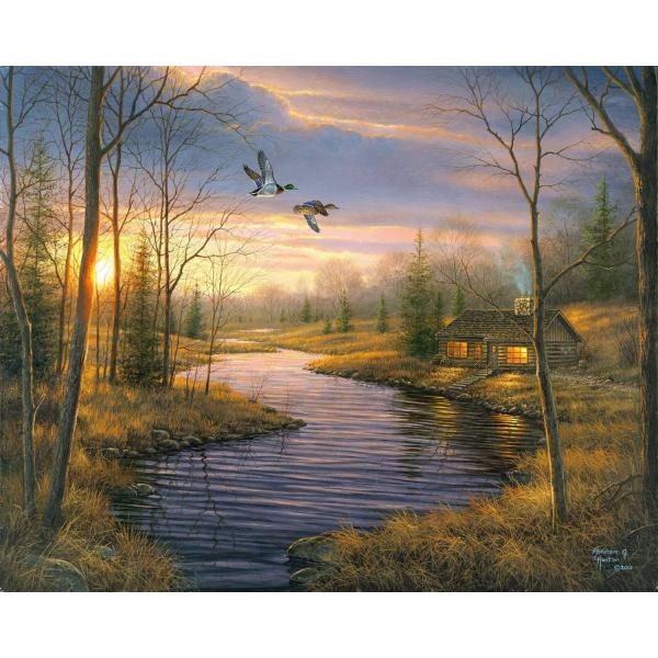Malen nach Zahlen Landhaus in der Abenddämmerung - ohne Keilrahmen - FiguredArt-FA10024