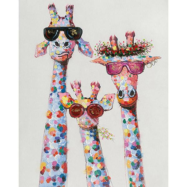 Peinture au numéro : Famille Girafes Pop art - sans châssis en bois - FiguredArt-PN10798