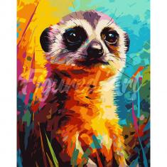 Paint by numbers Colourful Abstract Meerkat - without frame
