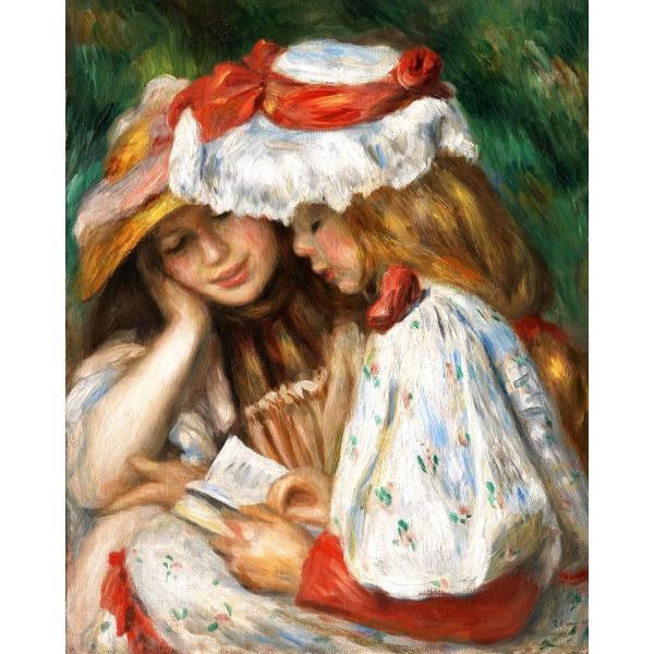 Broderie diamant : Jeunes filles lisant - Renoir  - toile tendue sur chassis - FiguredArt-DP-FA10117-Y