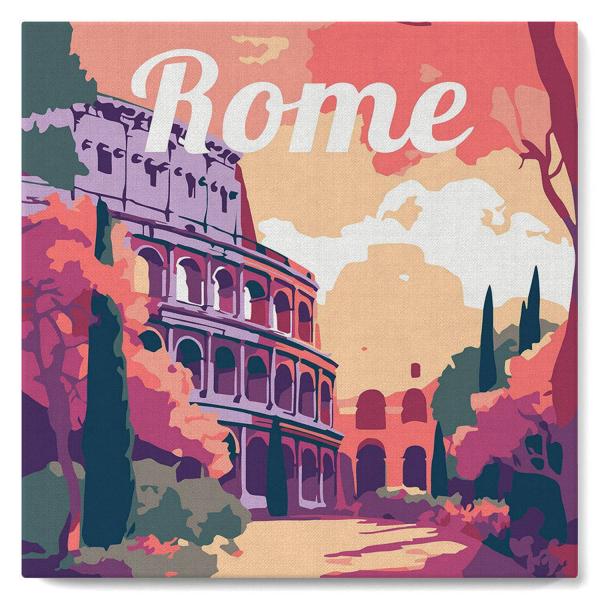 Mini peinture au numéro : Colisée de Rome  - toile tendue sur chassis - FiguredArt-SFA147-Y