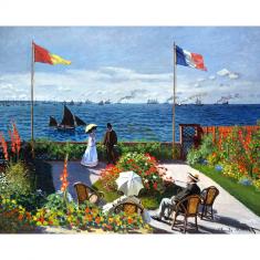 Broderie diamant : La terrasse à Sainte-Adresse - Monet  - toile tendue sur chassis