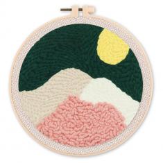 Punch Needle Kit - Mountain Peaks - with circular frame