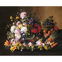 Broderie diamant : Fleurs et fruits - Severin Roesen  - toile tendue sur chassis