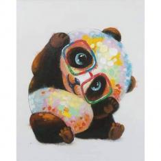 Paint by numbers Panda With Glasses - without frame