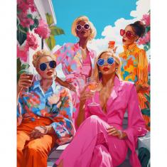 Diamond Painting Treffen der Divas - auf Keilrahmen gespannt