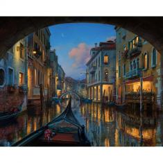Peinture au numéro : Visite du canal de Venise - sans châssis en bois