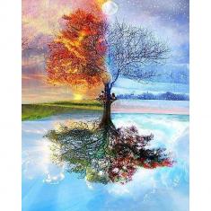 Paint by numbers 4 Seasons Tree - already stretched on a wooden frame