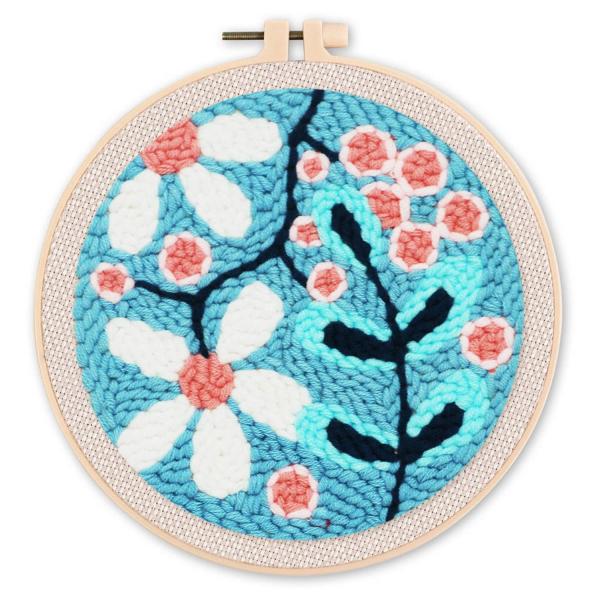 Punch Needle Ein Strauß weißer Blumen - FiguredArt-CD0071