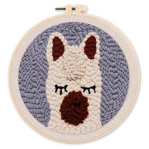 Punch Needle : Petit Lama  - avec cadre - FiguredArt-CCX167
