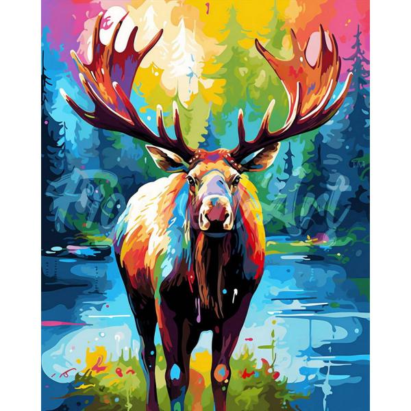 Broderie diamant : Orignal Coloré Abstrait  - toile tendue sur chassis - FiguredArt-DP-FA10204-Y