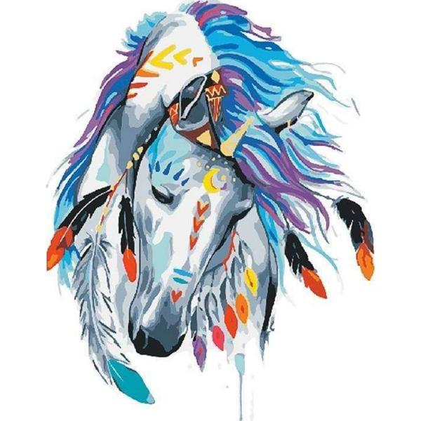 Peinture au numéro : Cheval de Fête - sans châssis en bois - FiguredArt-PN1970