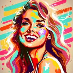 Mini Diamond Painting DP-SFA118 Blonde Bombshell Pop Art 25x25 round diamond rolled canvas - without