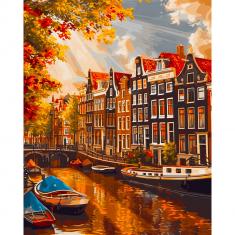 Diamond Painting Sunshine in Amsterdam - already stretched on a wooden frame