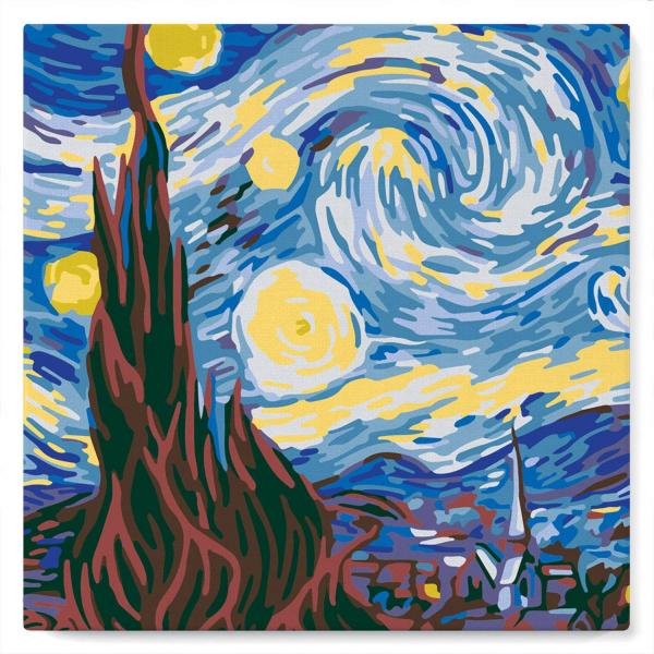 Mini peinture au numéro : Van Gogh Nuit Etoilée  - toile tendue sur chassis - FiguredArt-SFA089-Y