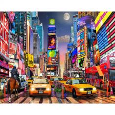 Paint by numbers Night in Timesquare - already stretched on a wooden frame