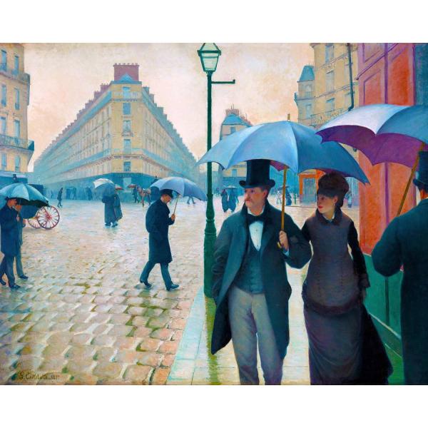 Peinture au numéro : Rue de Paris, temps de pluie - Gustave Caillebotte - sans châssis en bois - FiguredArt-FA10107