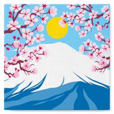 Mini peinture au numéro : Le Mont Fuji  - toile tendue sur chassis