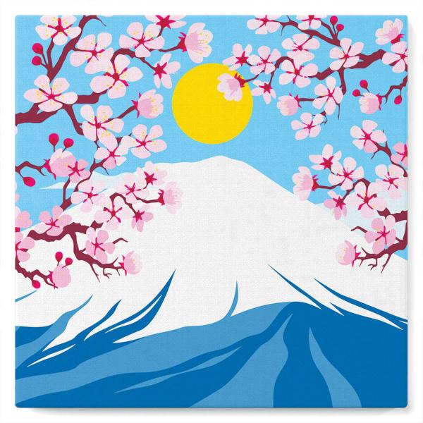 Mini peinture au numéro : Le Mont Fuji  - toile tendue sur chassis - FiguredArt-SFA006-Y
