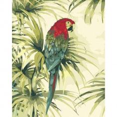 Paint by numbers Flowers and Parrot - without frame